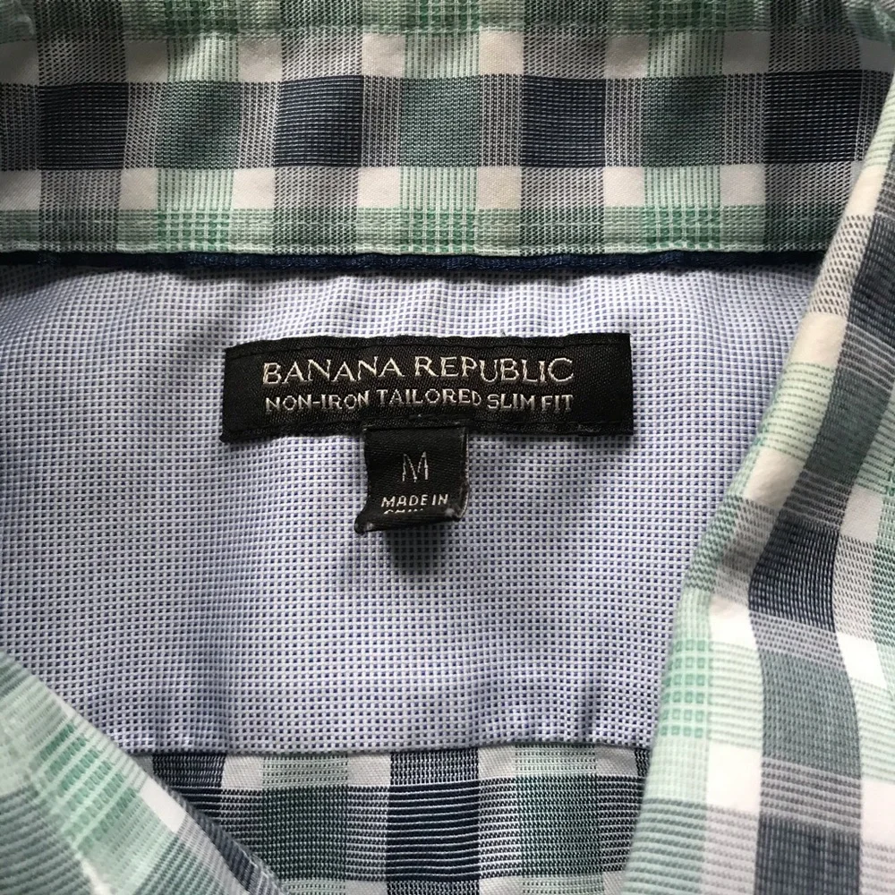 BANANA REPUBLIC‎ SLIM FIT BUTTON DOWN PLAID SHIRT